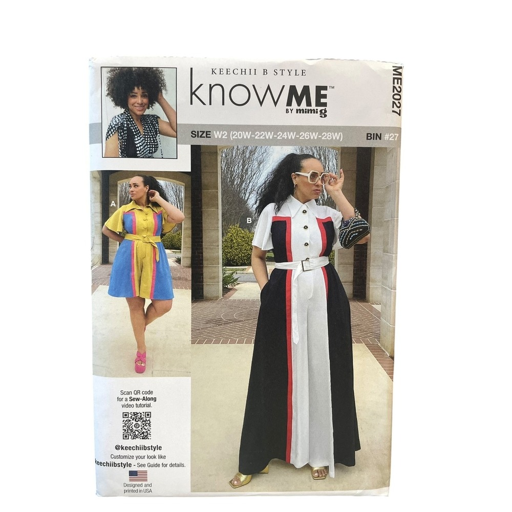 KNOW ME Sewing Pattern ME2027 Womens 20W-28W Multi Romper Jumpsuit Mimi G Style